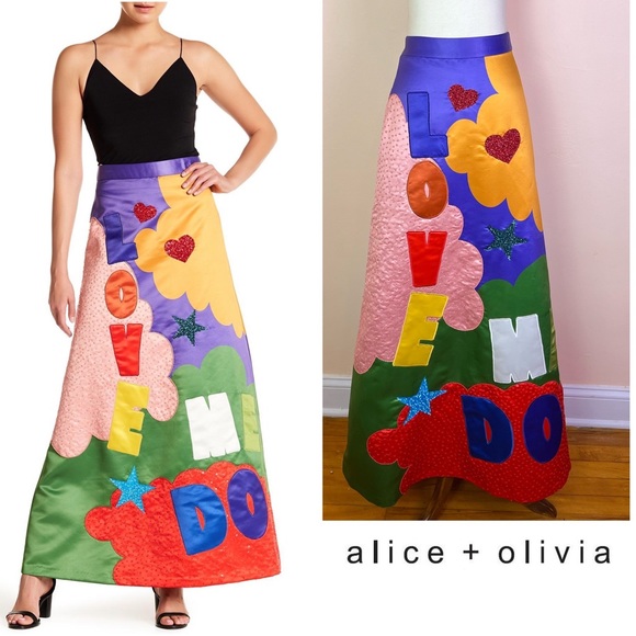 Alice + Olivia Dresses & Skirts - New! Limited Edition ALICE + OLIVIA Ursula Patched Sequin Embellished Maxi Skirt